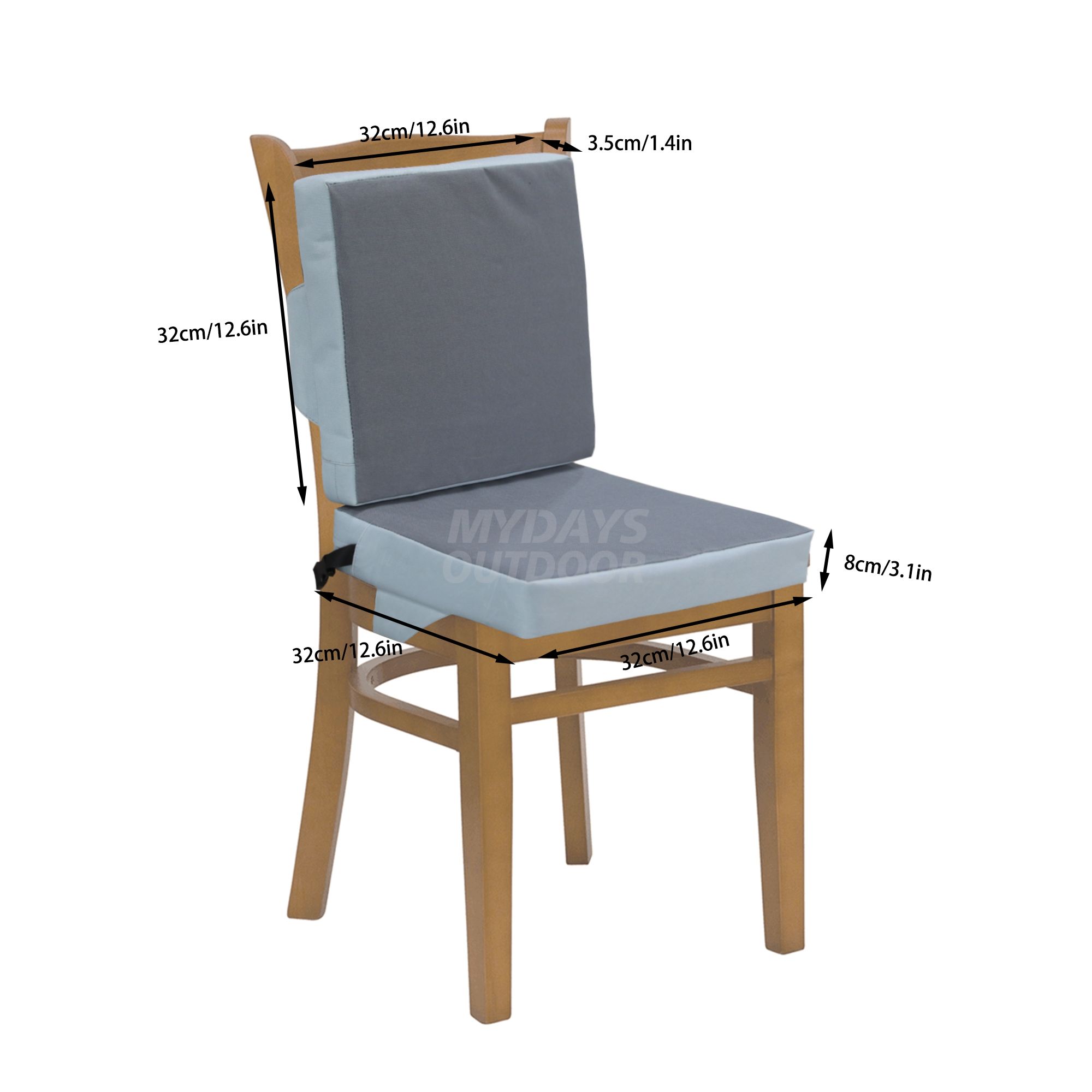 Удобный набор из 2 подушек для сидения с завязками, внутренние и наружные подушки MDSCM-39