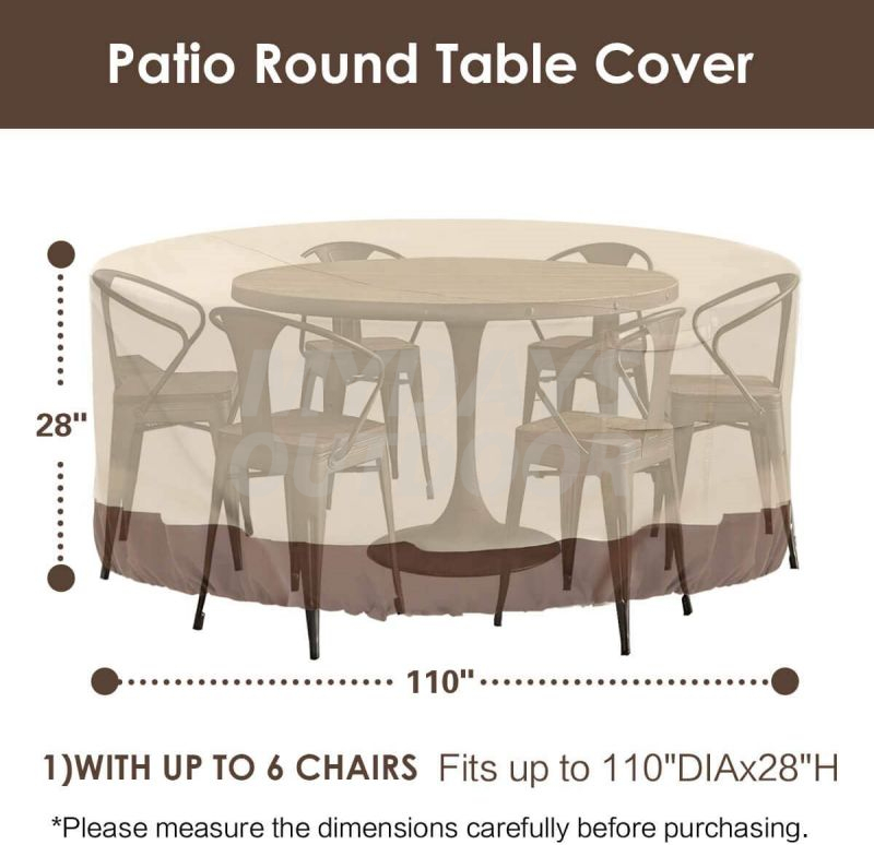 Круглые чехлы для мебели для патио Чехлы для наборов стульев для уличных столов MDSGC-19
