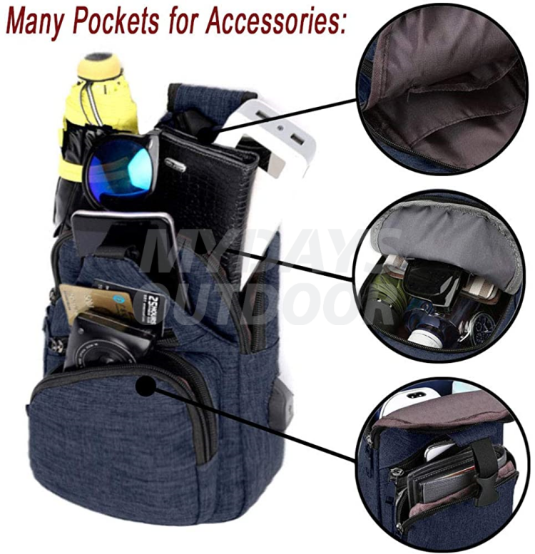 Сумка-слинг Рюкзак через плечо Нагрудные сумки Рюкзак через плечо с USB-портом для зарядки MDSSS-4