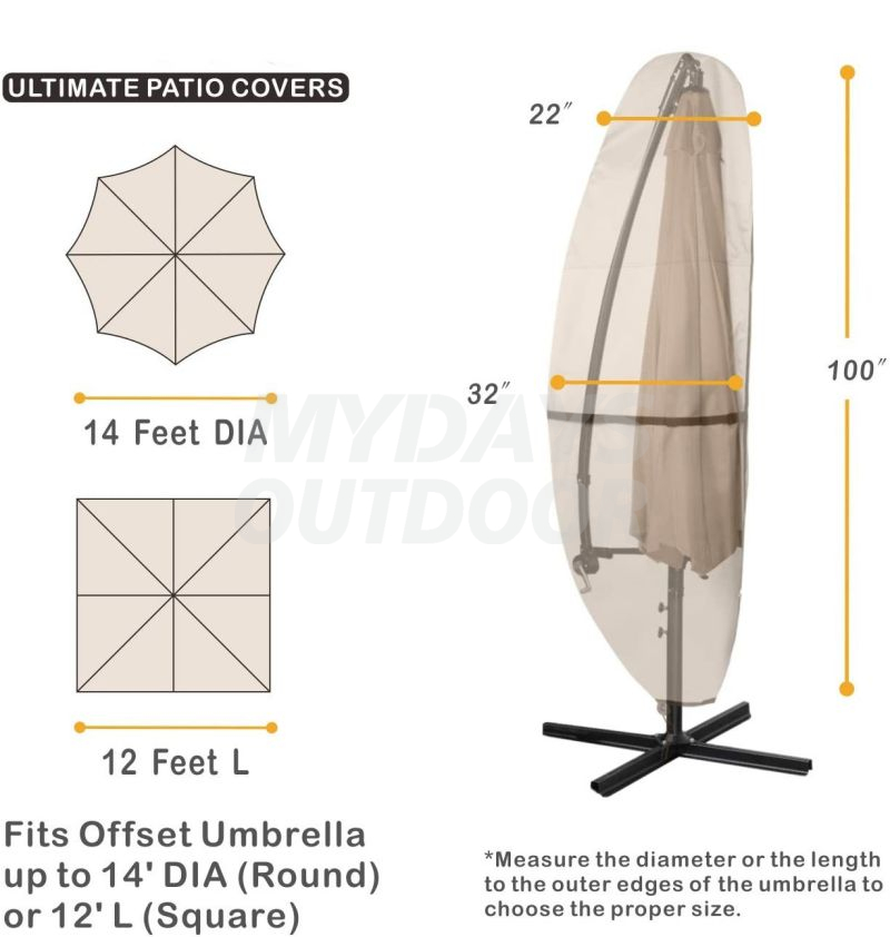 Офсетная крышка зонтика патио в банановом стиле MDSGC-21