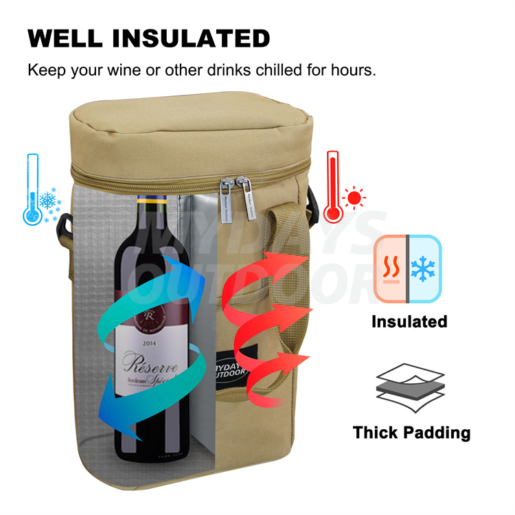 Портативная сумка-холодильник для винных бутылок с изоляцией MDSCI-14