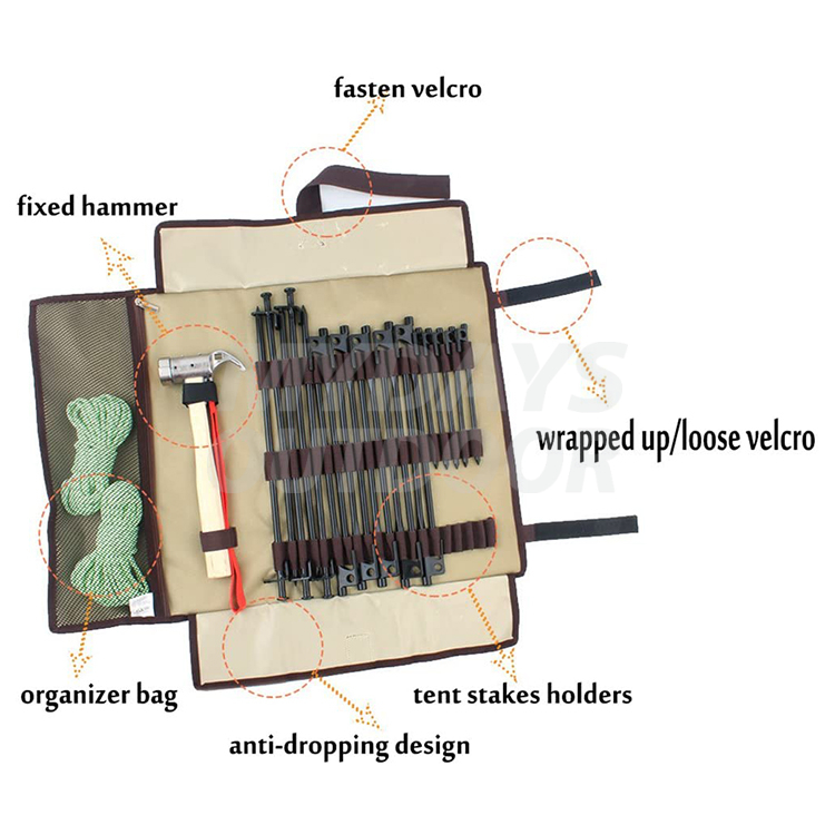 Сумка для хранения палатки для гвоздей и молотков Oxford Stakes Pegs Pouch Holder Case MDSCO-3