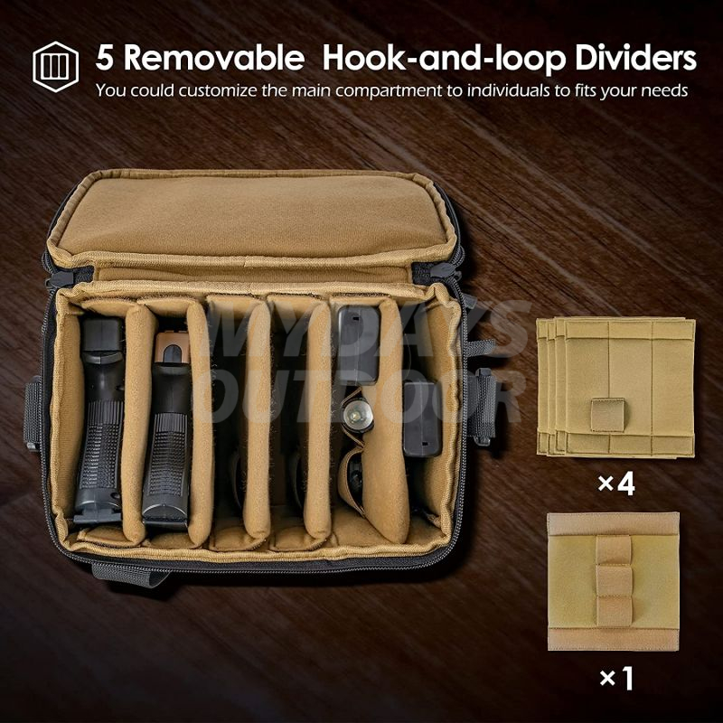 Тактическая сумка для стрельбы из пистолета Делюкс с мягкой подкладкой, сумка для журналов для пистолетов, спортивные сумки с регулируемыми разделителями MDSHR-8
