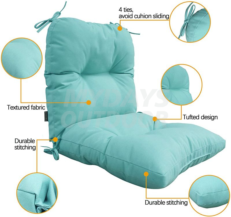 Открытый крытый стул с высокой спинкой Тафтинговые подушки Подушки для сидения патио MDSGE-4