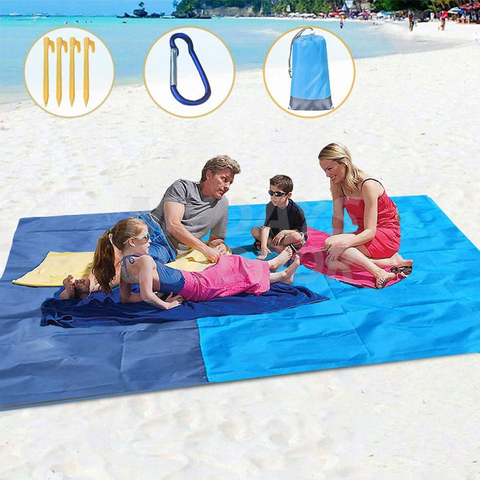 Пляжное одеяло Пляжный коврик для 4-7 взрослых Не содержит песка Водонепроницаемое крупногабаритное легкое одеяло для пикника MDSCM-3